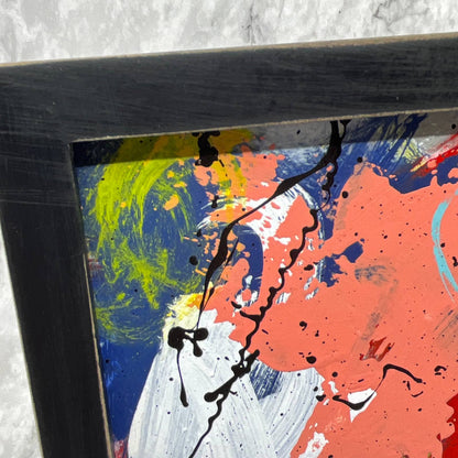 Framed Original Abstract Art Painting 6x8" Spanish Ceviche With COA TI6