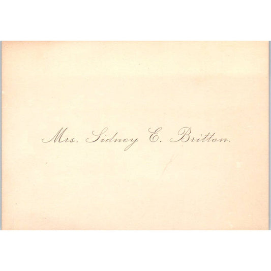 Mr. Sidney E. Britton c1880 Victorian Calling Card TK2-CC