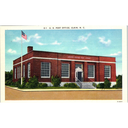 US Post Office Elkin NC Original Postcard P3-3