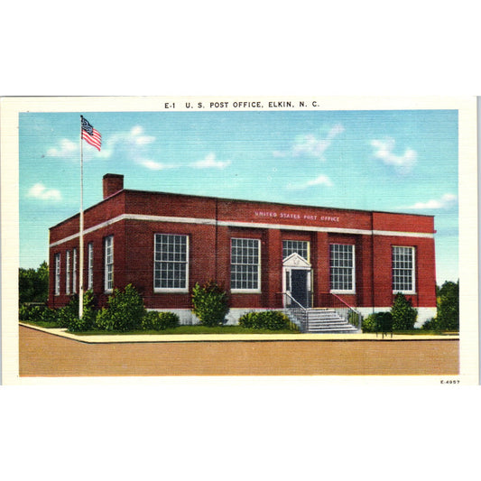 US Post Office Elkin NC Original Postcard P3-3