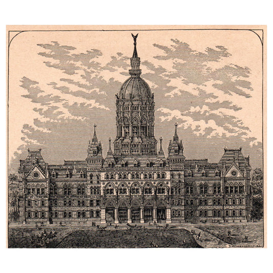 State Capitol of Connecticut at Hartford 5x5" Original Engraving 1899 AK5-H7