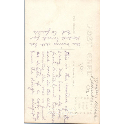 Antique Postcard RPPC Woman and Cow Master's Block Riverside CA SE8