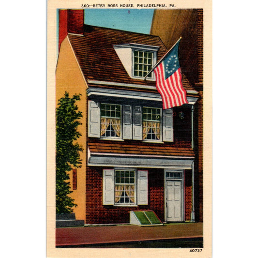 Vintage Postcard Betsy Ross House in Philadelphia PA TI1-1