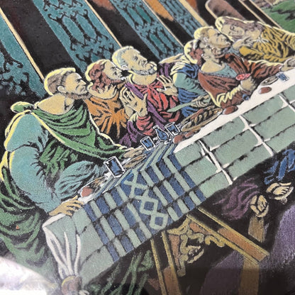 Vintage DiVinci Last Supper Painting Framed 13x27”