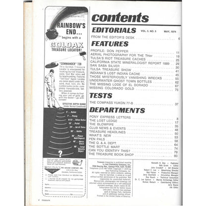 Treasure Magazine - Treasure Hunting Mines Buried Metal Detecting May 1974 MB4