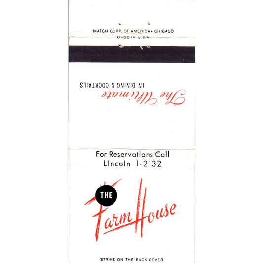 The Farm House Dining Hazel Park MI Advertising Matchbook Cover SA1-M10