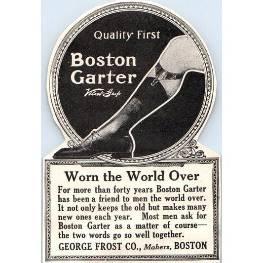 c1920 Harper's Magazine Ad - Boston Garter George Frost Co EA3-4