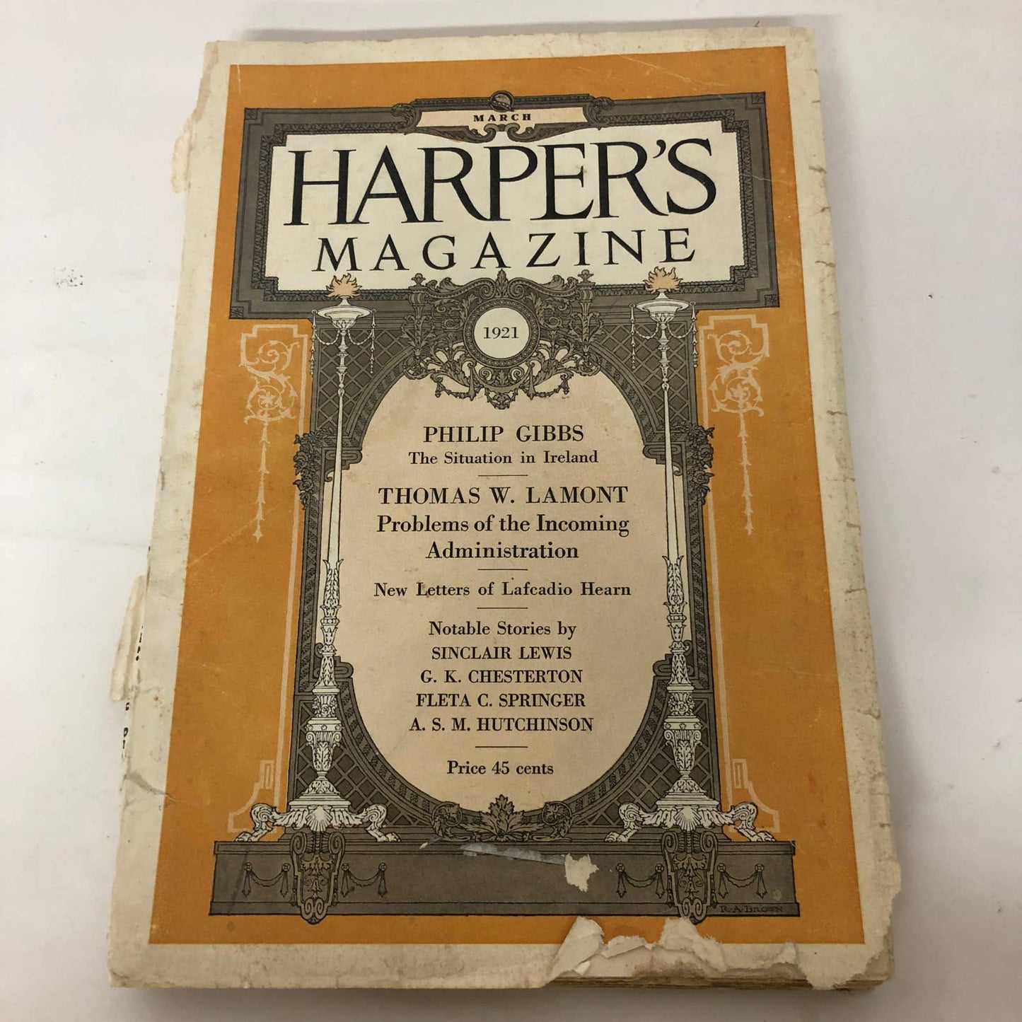 Harper's Monthly Magazine March 1921 Sinclair Lewis Philip Gibbs Many Ads