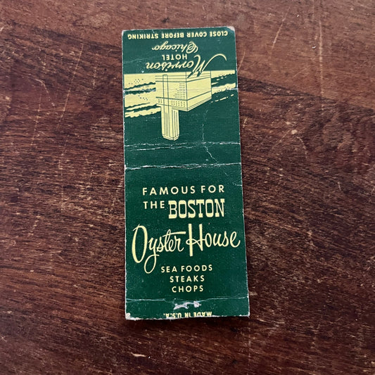 The Boston Oyster House Advertising Matchbook Cover SB3-M6