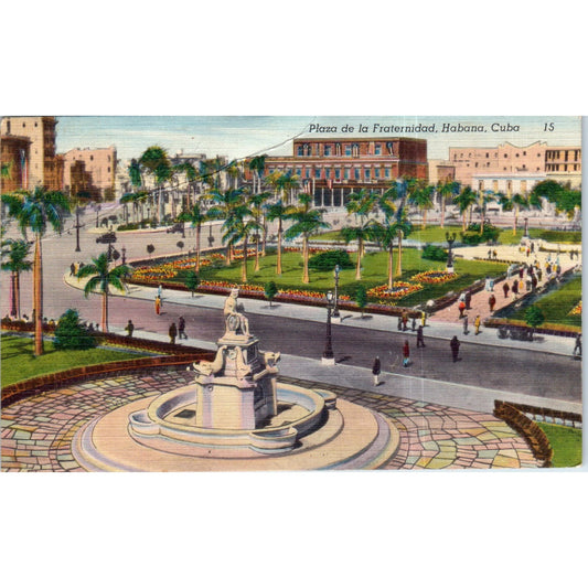 Plaza de la Fraternidad Havana Cuba Original Postcard P2-7