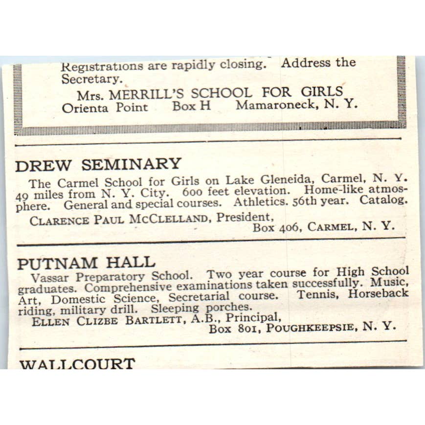 Cascadilla Schools Lake Cayuga Ithaca New York - 1921 Original Ad TJ7-S7