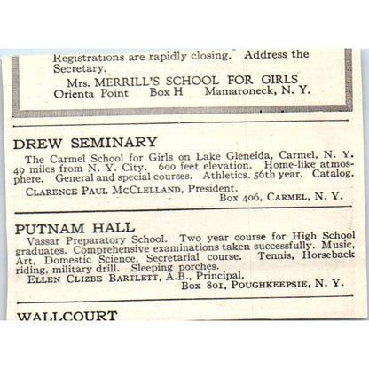 Cascadilla Schools Lake Cayuga Ithaca New York - 1921 Original Ad TJ7-S7