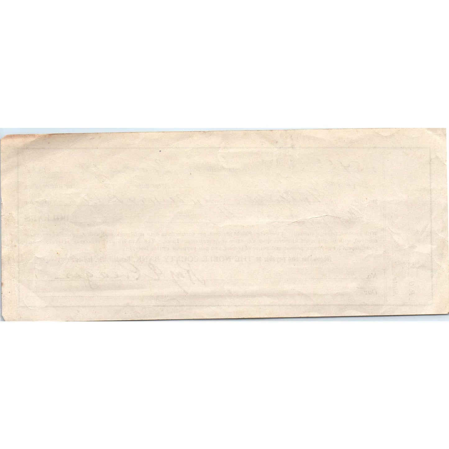 1930 The Noble County Bank Check Ray E. Creager Kendallville IN AD8
