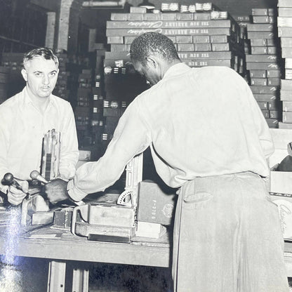 1940s Assembly Line Manufacturing Photo Black Man Working Chicago IL AA7-14