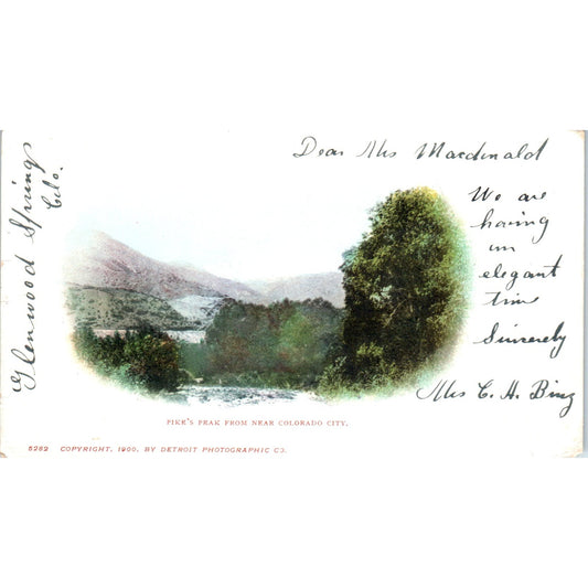 Pike's Peak From Near Colorado City 1900 Original Postcard P3-3
