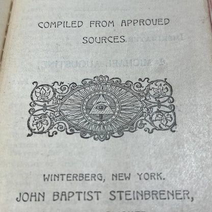 1909 IHS Leather Catholic’s Pocket Manual All Seeing Eye Winterberg NY TG6