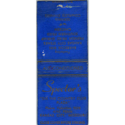 Spector's BBQ Ribs Kansas City MO Advertising Matchbook Cover SA9-M3
