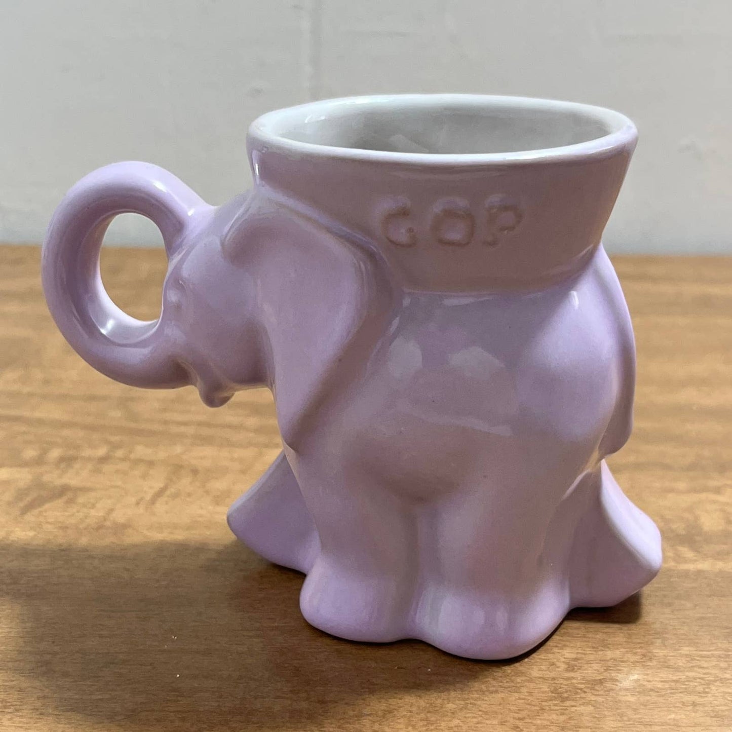 Vtg 1983 Frankoma Republican GOP Elephant Political Mug Purple Glaze Reagan TG7