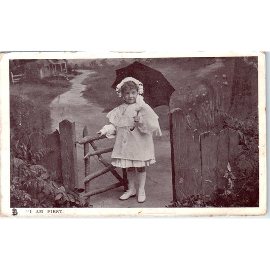 Mother's Darling Girl w/ Parasol 1908 Raphael Tuck Glosso Postcard TK1-21