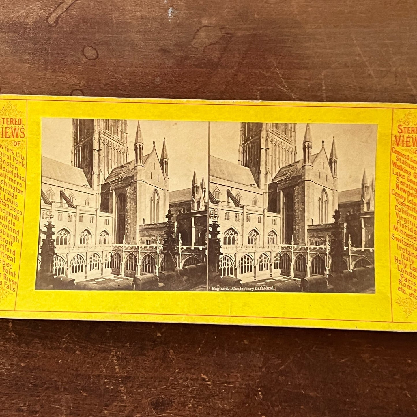 Canterbury Cathedral, England c1880 Antique Stereoview Card TJ9-V4