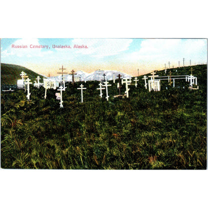 c1910 Russian Cemetery Unalaska Alaska Original Postcard TK1-29