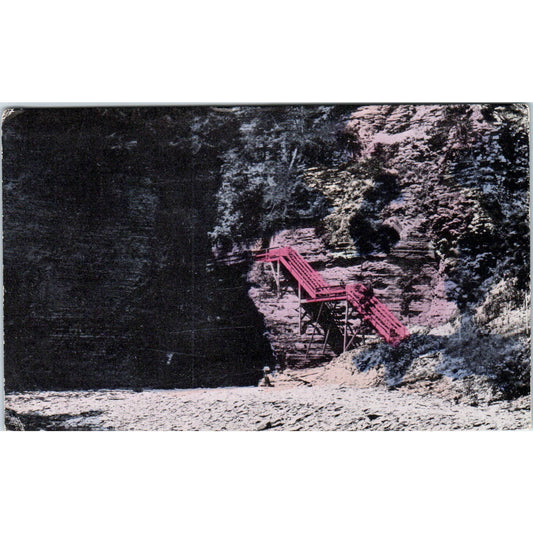 Entrance to Watkins Glen New York c1910 Original Postcard TK1-27