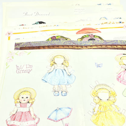 Vtg Uncut Paper Doll Sets Lot of 11 Pages Evelyn Gathings Sandra Vanderpool TF5