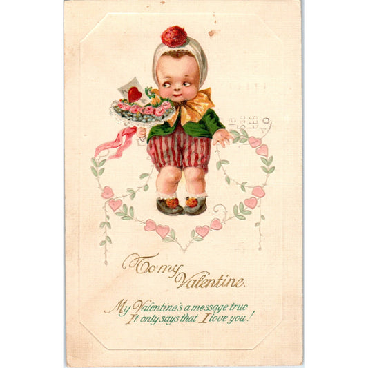 Valentine's Day 1923 Baby Kewpie Hearts Winsch Original Postcard P2-10