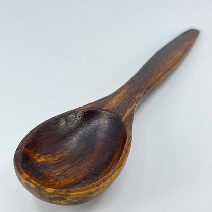 Vintage Handmade Solid Oak Wooden Scoop Spoon 8” SC9