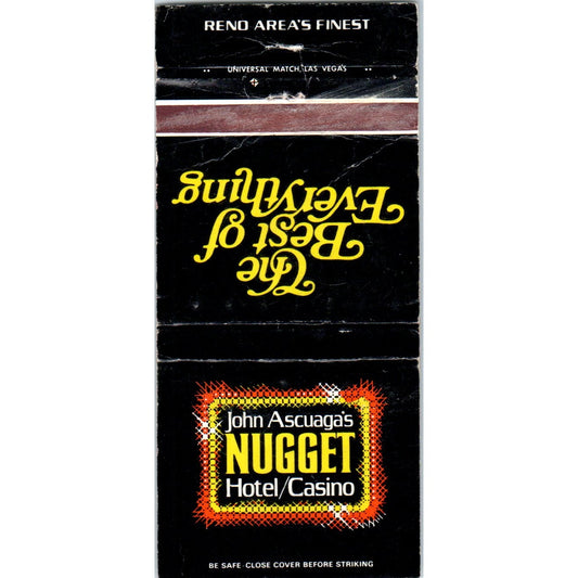 John Ascuaga's Nugget Hotel Casino Reno NV Advertising Matchbook Cover MM10-3