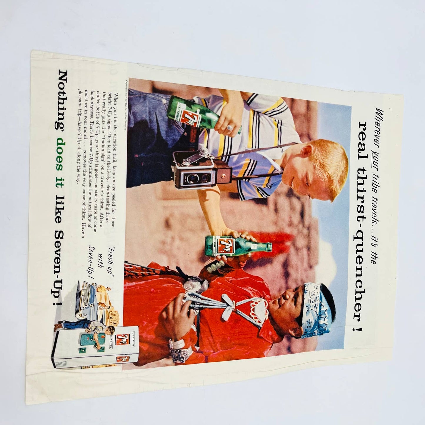 1955-57 Set of 7-Up Soda Pop Original Print Ads 10x13.5” TA8