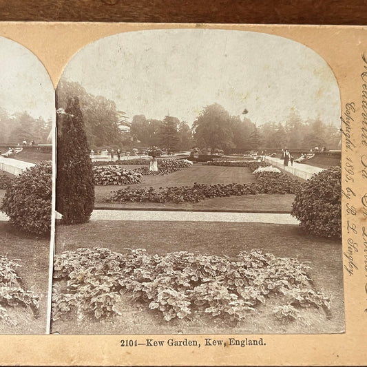 Kew Garden, Kew England 1895 Antique Stereoview Card H2-2