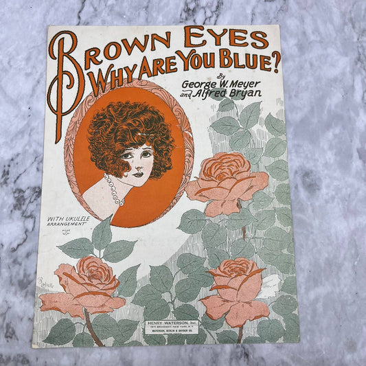 1925 Brown Eyes Why Are You Blue George W Meyer Alfred Bryan Sheet Music TI1
