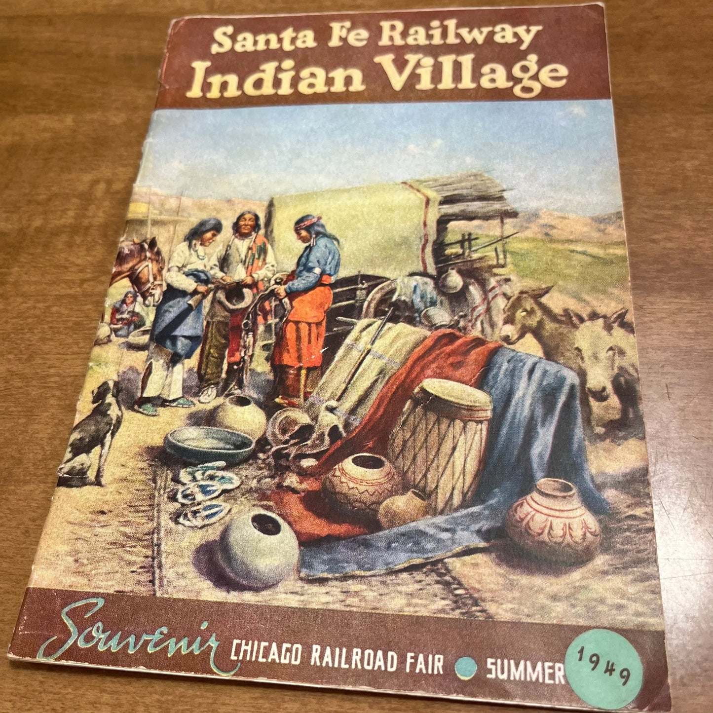 Santa Fe Railway Indian Village Chicago Railroad Fair 1949 Souvenir Book H4-4