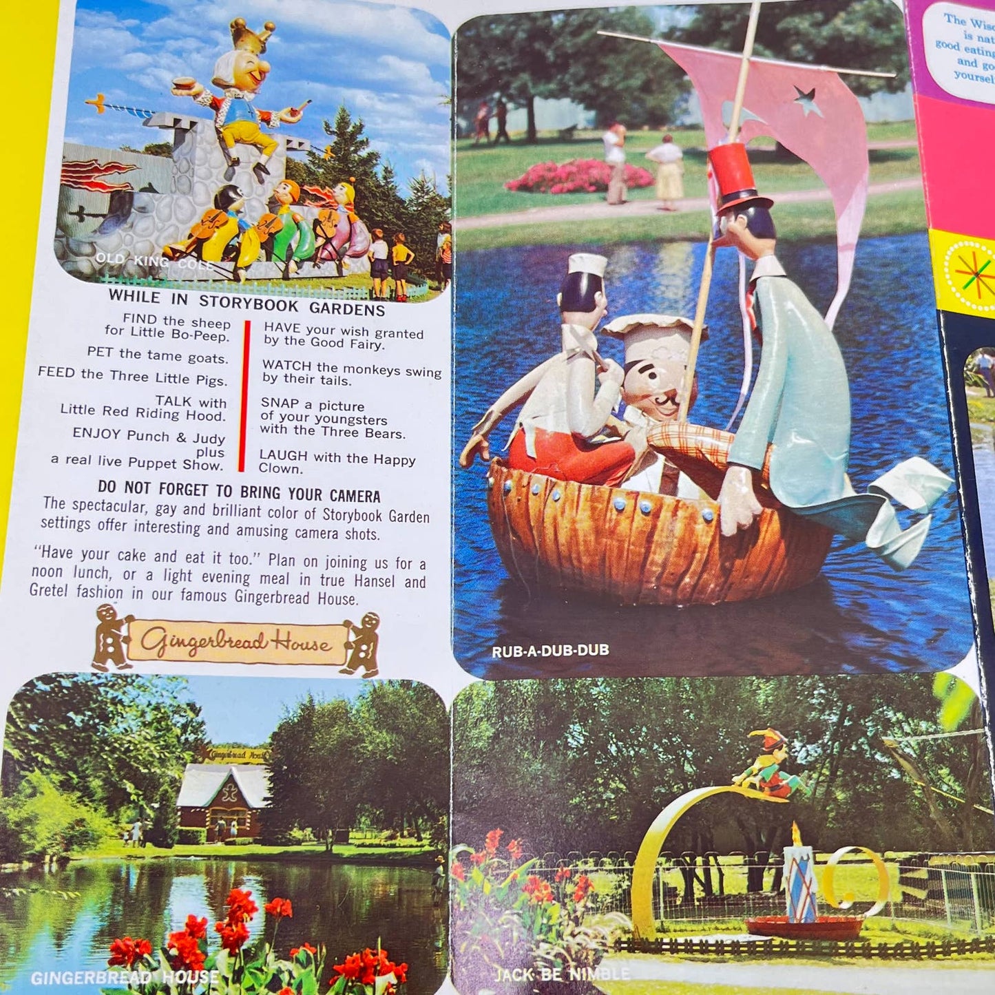 1970s Wisconsin Dells Storybook Gardens Amusement Park Brochure Fold Out SC6