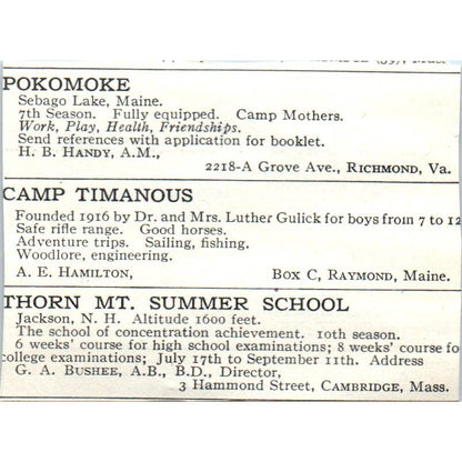 c1920 Harper's Magazine Ad - Los Alamos Ranch A.J. Connell Olowi NM EA3-2