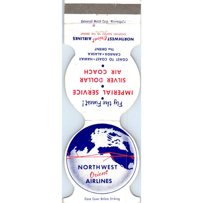 Northwest Orient Airlines Die Cut Advertising Matchbook Cover SA6-M4