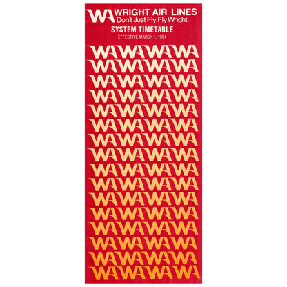 1984 Wright Airlines System Timetable Travel Brochure SE4