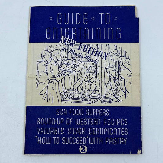 1939 General Mills Martha Meade Guide to Entertaining Recipe Fold Out Book SC5