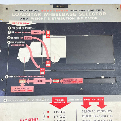 1963 IH Loadstar Wheel Base Selector Weight Distribution Indicator TF8