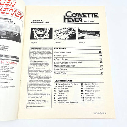 1982 July/Aug Corvette Fever Magazine Eckler Corvette Reunion 1982 TG1