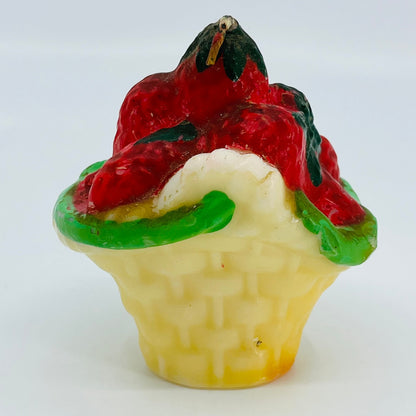 Vintage Paula’s Candles Basket Strawberries Collectible Candle Hong Kong 4” SC4