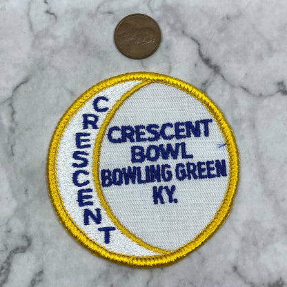 Vintage Embroidered Bowling Patch Crescent Bowl Bowling Green Kentucky SE7