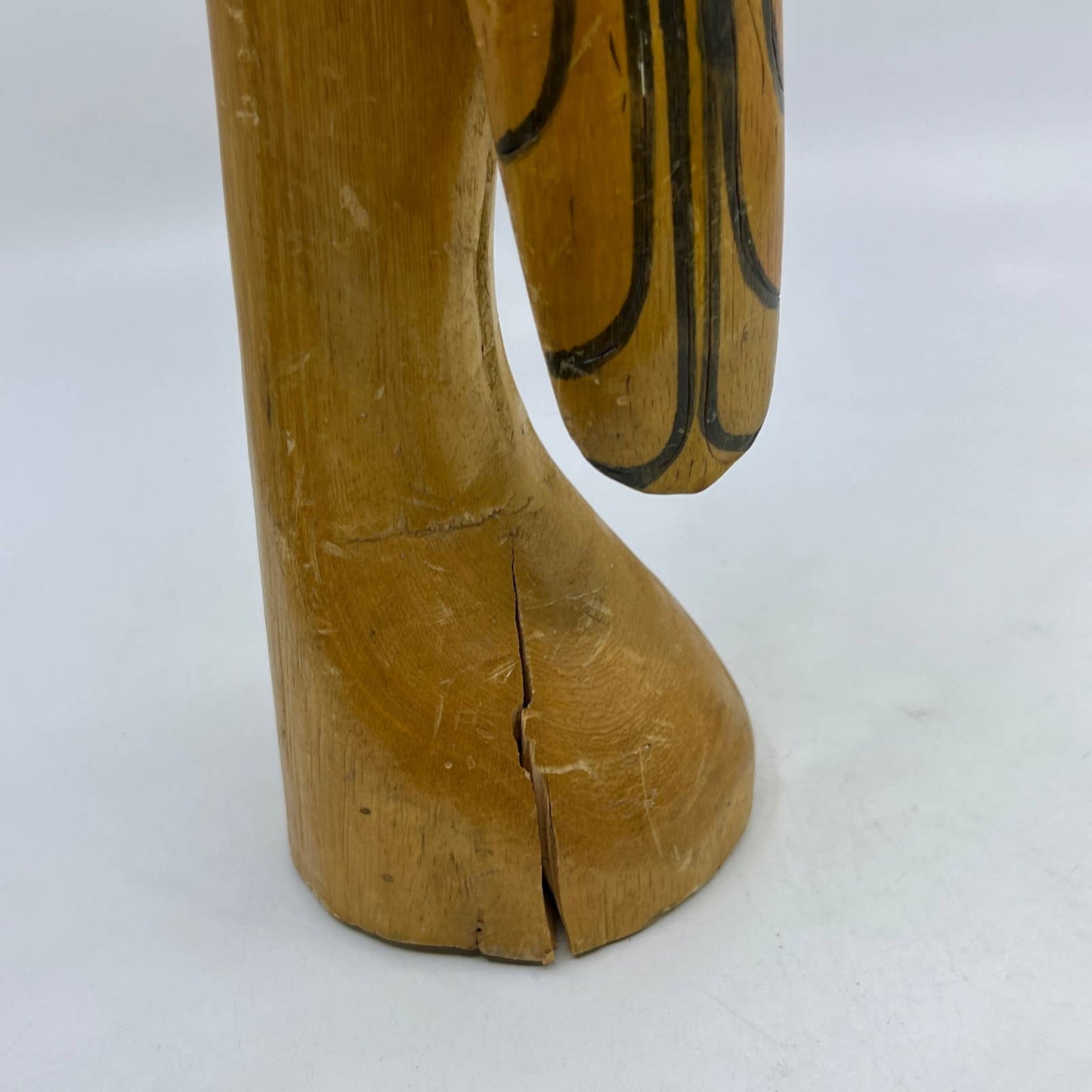 Vintage Balsa Wood Parrot Statue Figurine Hand Carved Painted 15" TH7