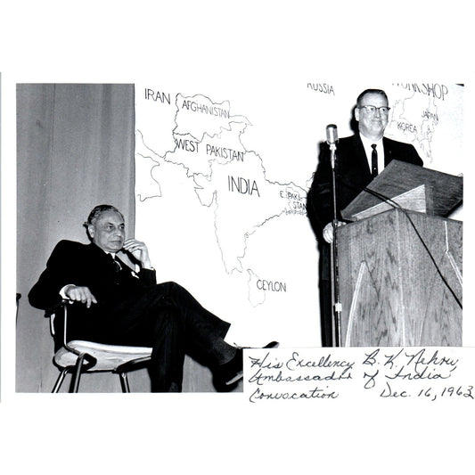 Ambassador of India B.K. Nehru Yankton Convocation 1963 5x7 Photo B15