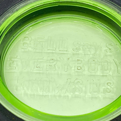 Vintage Kelly Springfield Heavy Duty Tire Uranium Glass Advertising Ashtray TE3