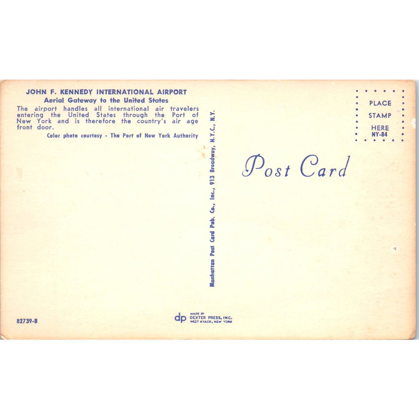 JFK International Airport 1960s - Original Postcard TJ9-P1