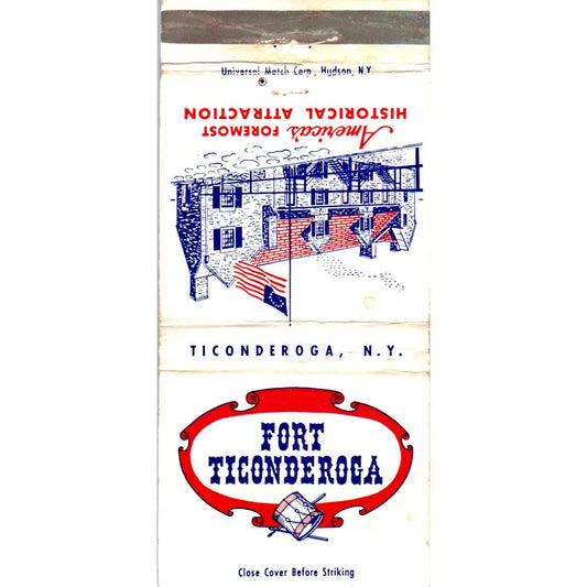 Fort Ticonderoga NY Souvenir Advertising Matchbook Cover SA1-M10