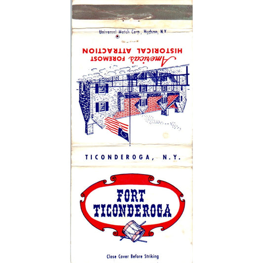 Fort Ticonderoga NY Souvenir Advertising Matchbook Cover MM9-6