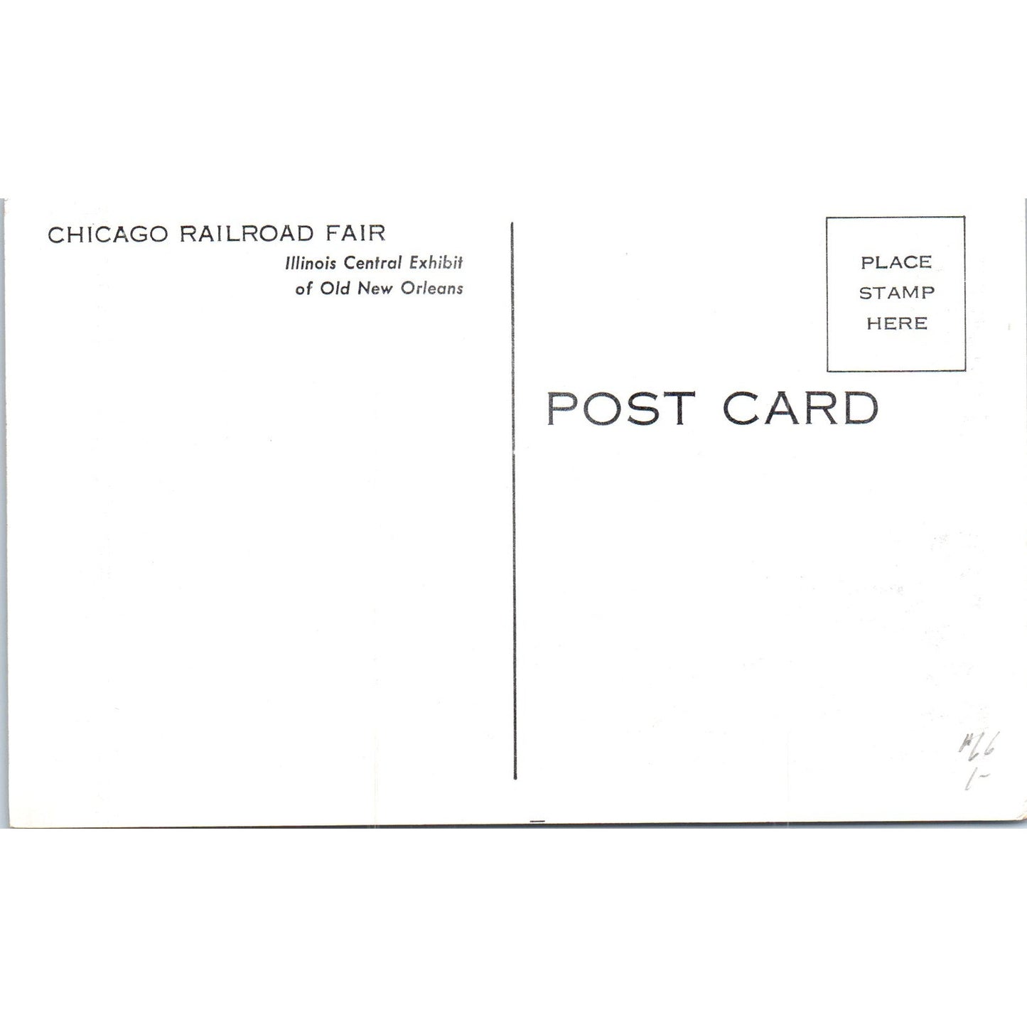 Chicago Railroad Fair IL Central Exhibits New Orleans Original Postcard P1-15
